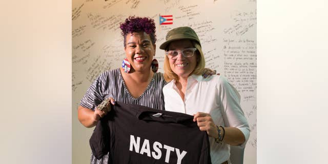 Rosa Clemente (left) with Puerto Rico's San Juan Mayor Carmen Yulín Cruz (right).