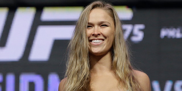 Ronda Rousey during a weigh-in for the UFC 175 mixed martial arts event at the Mandalay Bay in Las Vegas, in 2014.