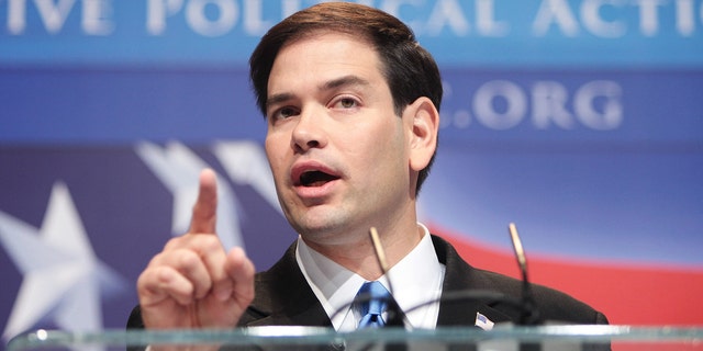 Marco Rubio speaks to attendees at the annual Conservative Political Action Conference on February 18, 2010 in Washington, DC. (Photo by Robert Giroux/Getty Images)