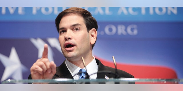 Marco Rubio speaks to attendees at the annual Conservative Political Action Conference on February 18, 2010 in Washington, DC. (Photo by Robert Giroux/Getty Images)