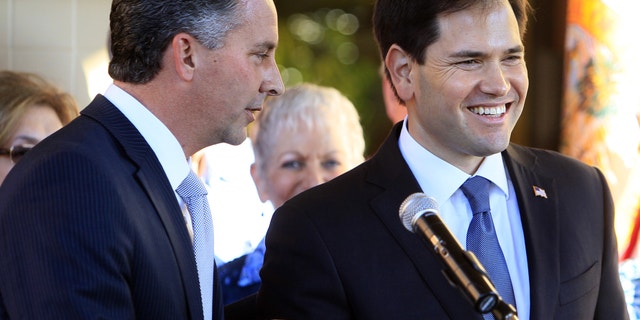 Congressional candidate David Jolly and Sen. Marco Rubio during a press conference Feb. 10, 2014.