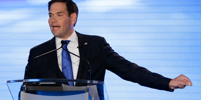 Sen. Marco Rubio at the University of Central Florida, Monday, Oct. 17, 2016, in Orlando, Fla.