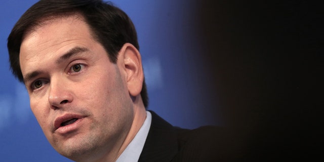 Sen. Marco Rubio (R-FL) speaks at the Heritage Foundation April 15, 2015 in Washington, DC.