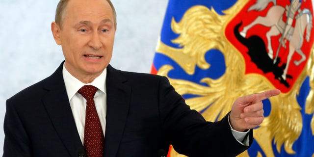 Dec. 12, 2012: Russian President Vladimir Putin speaks during a state-of-the nation address in Moscow, Russia.