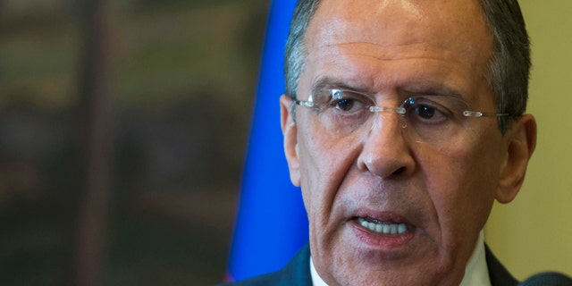 June 15, 2013 - FILE photo of Russian Foreign Minister Sergey Lavrov speaking to the media in Moscow, Russia.