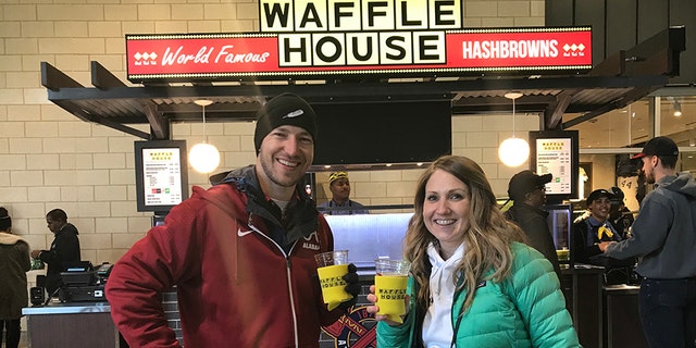 In addition to beer, the Waffle House stand at SunTrust Park also sells hashbrowns.
