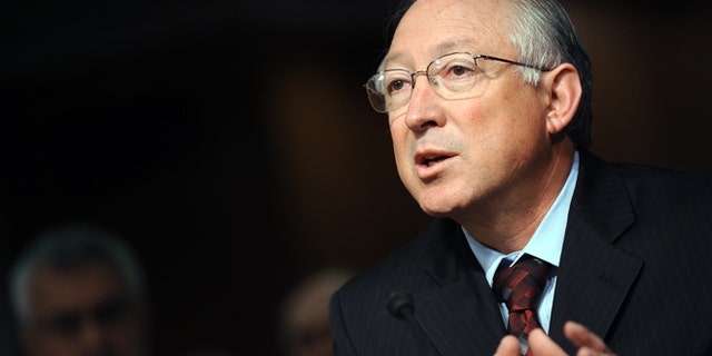 WASHINGTON, DC - JUNE 23: U.S. Interior Secretary Ken Salazar testifies during a Interior, Environment and Related Agencies Subcommittee hearing on Minerals Management Service reorganization June 23, 2010 in Washington, DC. The hearing was in regards to reforms to the oversight of offshore oil and gas drilling. (Photo by Astrid Riecken/Getty Images)