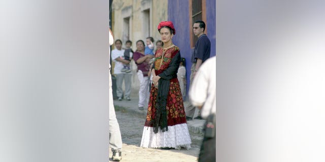 Salma Hayek performs in a scene on the set of the film 