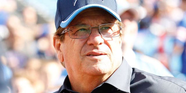 Sep 21, 2014; Orchard Park, NY, USA; San Diego Chargers Chairman of the Board-President Dean Spanos on the sideline near the end of the game against the Buffalo Bills at Ralph Wilson Stadium. Chargers beat the Bills 22-10. Mandatory Credit: Kevin Hoffman-USA TODAY Sports