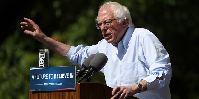 STOCKTON, CA - MAY 10: Democratic presidential candidate Sen.Bernie Sanders (D-VT) speaks during a campaign rally on May 10, 2016 in Stockton, California. Sanders is campaigning in California ahead of the state's June 7th presidential primary. (Photo by Justin Sullivan/Getty Images)