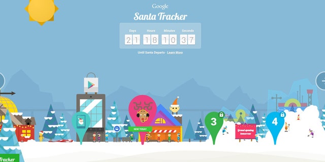 Screenshot of Google Santa Tracker