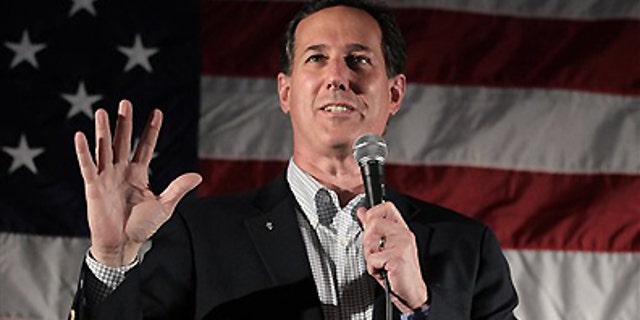 April 2, 2012: Republican presidential candidate, former Pennsylvania Sen. Rick Santorum speaks in Menasha, Wis.