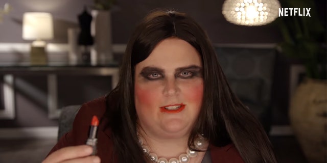 Comedian Fortune Feimster portrays Press Secretary Sarah Sanders on Chelsea Handler's Netflix show.