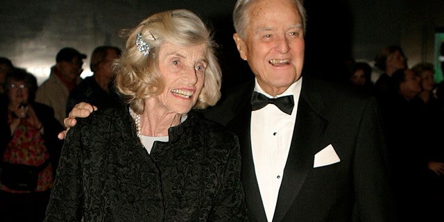 Dec. 5, 2004: Eunice and Sergeant Shriver arrive at the 2004 Kennedy Center Honors in Washington, D.C. (Reuters)