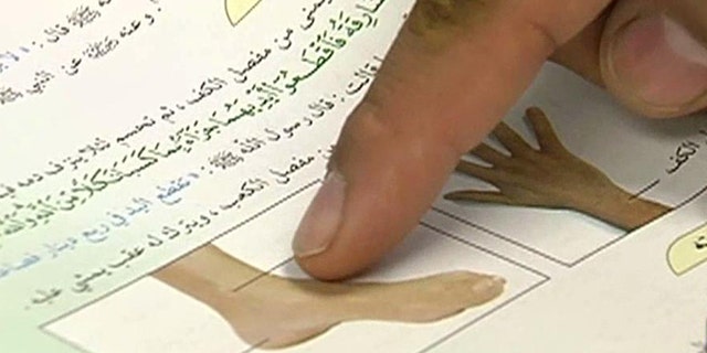 Recent textbooks for Saudi children include lessons on how to cut the feet and hands off thieves.