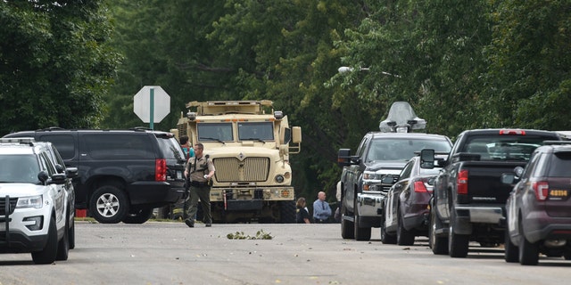 Law enforcement established a perimeter around where a deputy was shot with an arrow.