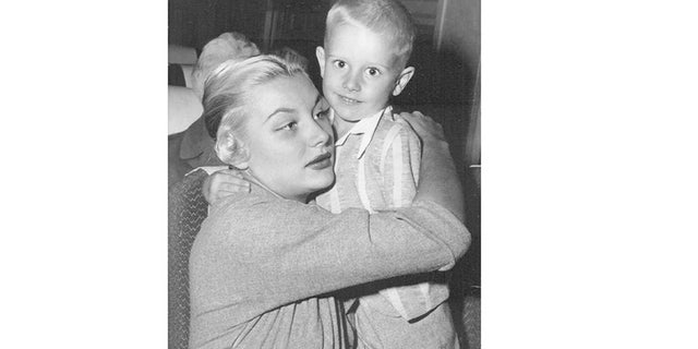 Barbara Payton with her only son.