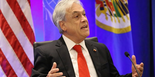 NEW YORK, NY - SEPTEMBER 19: Former President, The Republic of Chile, Sebastian Pinera speaks at the 2016 Concordia Summit - Day 1 at Grand Hyatt New York on September 19, 2016 in New York City. (Photo by Paul Morigi/Getty Images for Concordia Summit)