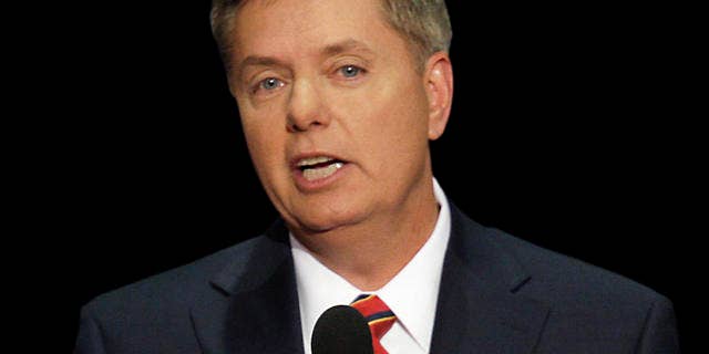Sen. Lindsey Graham, R-S.C., speaks at the Republican National Convention in St. Paul, Minn., Thursday, Sept. 4, 2008.