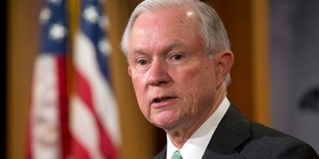 Sen. Jeff Sessions during a news conference on Capitol Hill on June 23, 2016.