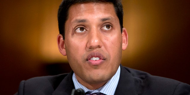 File- This April 8, 2014, file photo shows US Agency for International Development (USAID) Administrator Dr. Rajiv Shah testifying on Capitol Hill in Washington. The U.S. global development agency is preparing internal rules that would end risky undercover work, such as the once-secret âCuban Twitterâ program it orchestrated, in hostile countries, The Associated Press has learned.(AP Photo/Pablo Martinez Monsivais, File)