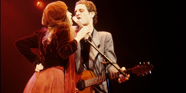 Stevie Nicks singing “Sara” with Lindsey Buckingham on the "Tusk" tour in 1980.