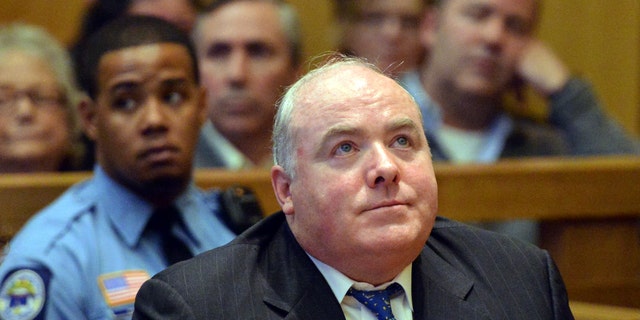 Michael Skakel reacts to being granted bail during his 2013 hearing at Stamford Superior Court, in Stamford, Conn.