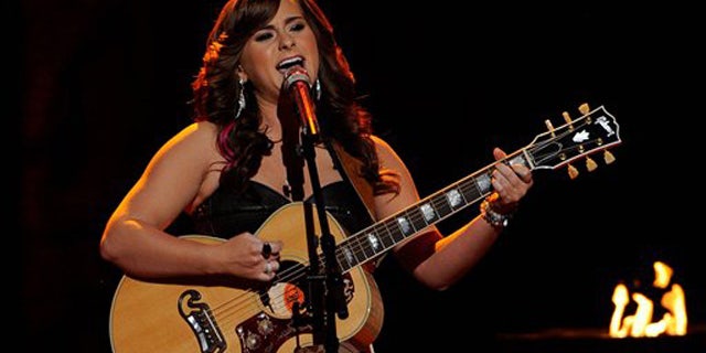 April 11, 2012: Skylar Laine performs on the singing competition series 'American Idol' in Los Angeles.