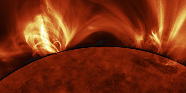 This zoomed-in image shows how the Sun's magnetic field shapes hot coronal plasma. Photos like this highlight the ever-changing connections between gas captured by the Sun's magnetic field and gas escaping into interplanetary space.