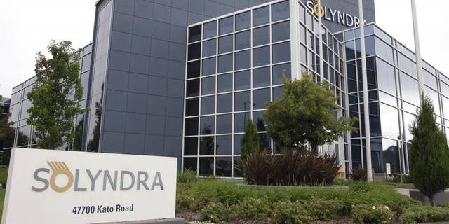 This photograph shows exterior view of Solyndra headquarters in Fremont, Calif., Thursday, Sept. 8, 2011. The FBI are executing search warrants at the headquarters of California solar firm Solyndra that received a $535 million loan from the federal government. (AP Photo/Paul Sakuma)