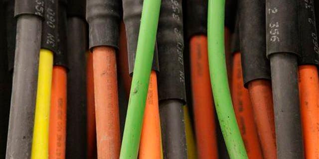 Fiber-optic cables are shown at Intergate.Manhattan in New York.