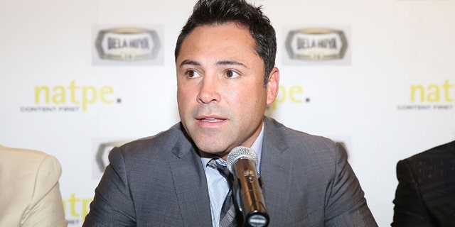 MIAMI BEACH, FL - JANUARY 21: Oscar De La Hoya attends Press Conference for DE LA Hoya TV at NATPE 2015 at Fontainebleau Miami Beach on January 21, 2015 in Miami Beach, Florida. (Photo by Aaron Davidson/Getty Images)