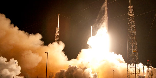 The Falcon 9 SpaceX rocket lifts off from Space Launch Complex 40 at the Cape Canaveral Air Force Station in Cape Canaveral, Fla., Saturday, Jan. 10, 2015.