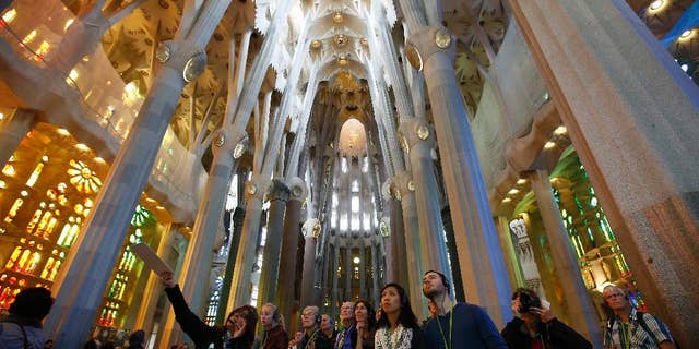 Sagrada Familia Basilica, designed by architect Antoni Gaudi, in Barcelona, Spain, Oct. 21, 2015.