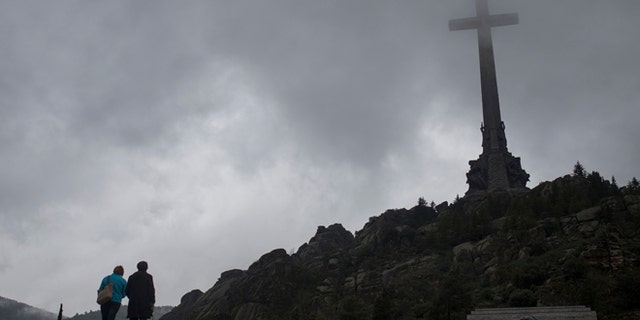 Former dictator General Francisco Franco's tomb at the Valle de los Caidos, near Madrid, Tuesday, May 10, 2016.