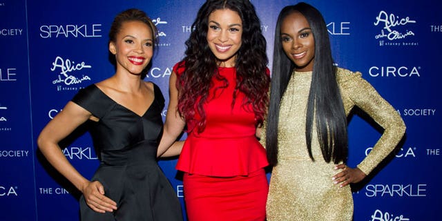 L to R: Carmen Ejogo, Jordin Sparks and Tika Sumpter attend a screening of "Sparkle" hosted by The Cinema Society with Circa and Alice &amp; Olivia on Tuesday, Aug. 14, 2012 in New York.