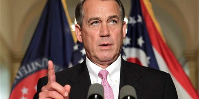 April 8: House Speaker John Boehner of Ohio gestures while speaking on Capitol Hill in Washington to respond to criticism by Senate Majority Leader Harry Reid of Nev. on the then-deadlocked budget negotiations.