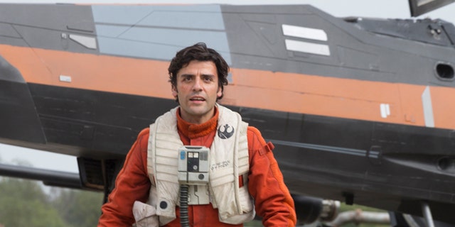 Oscar Isaac as Poe Dameron in a scene from 'Star Wars: The Force Awakens.'
