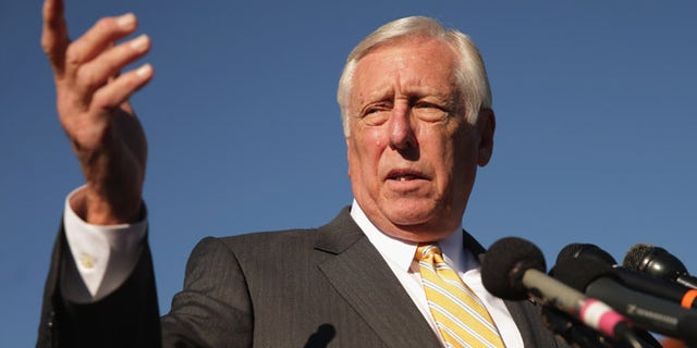 WASHINGTON, DC - NOVEMBER 12: House Minority Whip Steny Hoyer (D-MD) joins veterans, servicemembers and aspiring recruits to call on Congress and President Barack Obama to move forward with immigration reform at the U.S. Capitol November 12, 2014 in Washington, DC. The news conference participants called on Obama to 'go bold and go big' and to use his executive authority to reform immigratoin if Congress could not get the job done. (Photo by Chip Somodevilla/Getty Images)