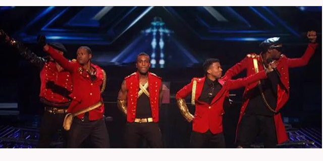 Nov. 2, 2011: The Stereo Hoggz perform Janet Jackson's 1989 classic "Rhythm Nation" Wednesday night on The X-Factor.