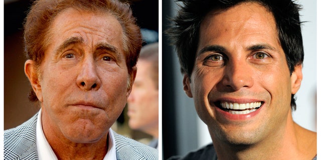 FILE - photos of casino mogul Steve Wynn, left, in Los Angeles, and "Girls Gone Wild" founder Joe Francis, in Los Angeles.