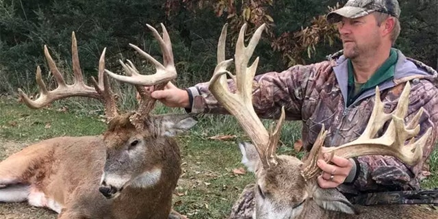 Daily Double: Snow took this 177-inch buck (left) and this 196-incher from the same stand, during the same sit!