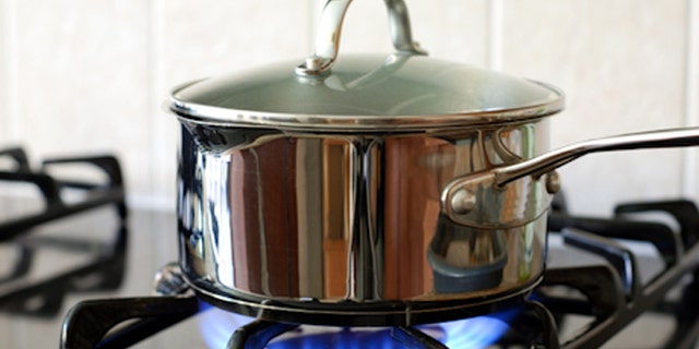 Pot on the gas stove