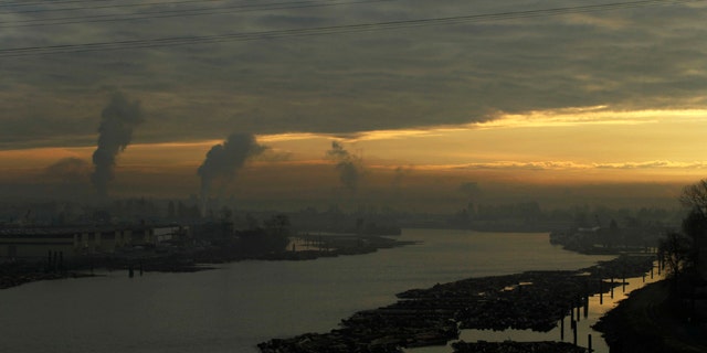 Feb. 9, 2010: a stretch of the Fraser River in Vancouver, British Columbia