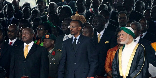 August 27: Ugandan President Yoweri Museveni, Rwandan President Paul Kagame, Comoros President Ahmed Abdallah Mohamed Sambi, and Sudan President Omar Al Bashir, attend the signing into law of the new Kenyan constitution, at Uhuru Park in Nairobi, Kenya. (AP)