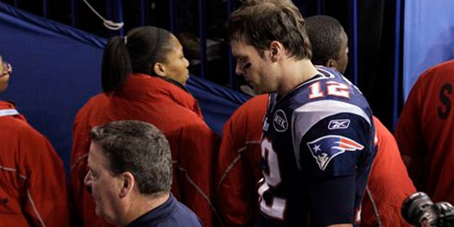 Feb. 5, 2012: New England Patriots quarterback Tom Brady leaves the field after Super Bowl loss.