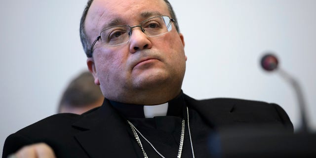 Jan. 16, 2014 - Charles Scicluna, former Vatican chief prosecutor of clerical sexual abuse, waits in Geneva, Switzerland, for the start of questioning over clerical sexual abuse of children. The questioning took place at the headquarters of the office of the High Commissioner for Human Rights, in Geneva. The Vatican came under blistering criticism from a U.N. committee for its handling of the global priest sex abuse scandal.