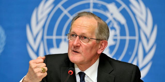 Feb. 28: Joseph Deiss, President of the U.N. General Assembly, speaks during a press conference in Geneva, Switzerland. Deiss called for the vote to suspend Libya from the U.N. Human Rights Council and signaled its adoption by consensus by banging his wooden gavel.