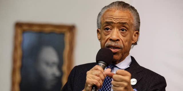 ​​​​​​​The Rev. Al Sharpton speaks during a rally at the National Action Network, in New York, May 2, 2015. (Associated Press)