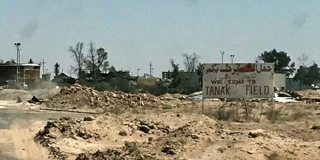 A bombed-out oil facility in eastern Syria serves as a base of operation against remaining ISIS forces.